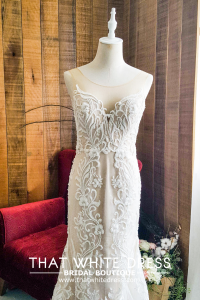 910LLW03 Vinona Champagne strap V mermaid a Bride Wedding Event Reception Dinner Dress rental Malaysia