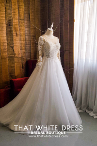 910LLW08 Sabrina LS baroque Princess Soft tulle a Bride Wedding Dress Designer Premium White Rental Kuala Lumpur