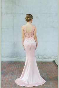 Evening Dress 610LLE03 LL Soie Champagne Illusion Neckline Silk Satin 3 Simple wedding dress malaysia, ROM wedding gown Kuala Lumpur, 