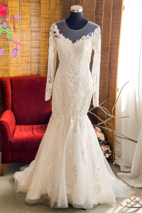 20YS02WL01 Amaya Plus LS Mermaid Lace a Plus Size Bridal Gown Custom Make Malaysia, 