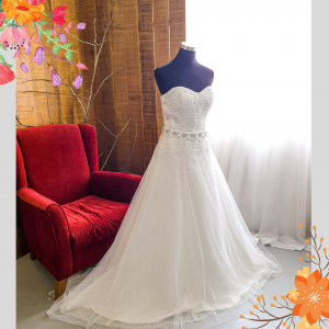 405WL01LL Plus Size Sweet Heart A line Belt b Plus Size wedding gown malaysia