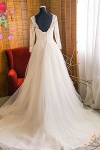 412WL02 Plus CS Long Sleeves Lace b  Plus size Bride Pengantin besar sewa Kuala Lumpur