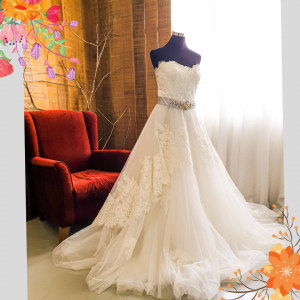 605XJWL01 XJ Plus Sweet Heart A Line Lavender Belt c Plus Size Bride Malaysia Dress Rental