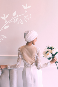 710LLW01 LL Nicollette Long sleeves illusion bodice satin trumpet 2 ROM wedding dress rental Malaysia, Simple wedding dress malaysia, ROM wedding gown Kuala Lumpur, Garden wedding reception Malaysia, 