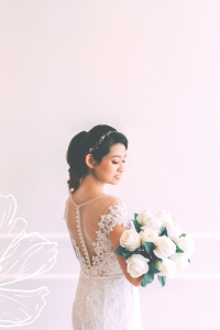 711LLW01 Celine illusion off shoulder guipure trumpet 1 Gaun Pengantin Kuala Lumpur Sewa, Petite Bride Dress Rental Malaysia, 