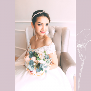 711LLW02 Jill 2 piece off shoulder bolero with silk satin wrap skirt 3 ROM wedding dress rental Malaysia, Simple wedding dress malaysia, ROM wedding gown Kuala Lumpur, Garden wedding reception Malaysia, 