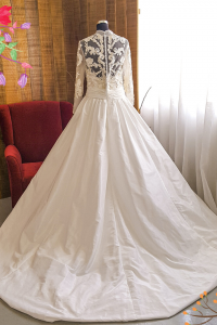 75LLWL03 LL Plus Nicollette Plus Long Sleeves Taffetta Princess b Plus size Bride Event Reception Dinner Dress rental Malaysia