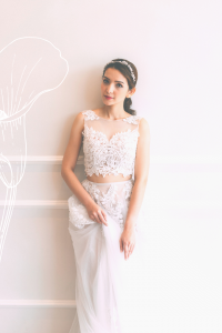 77LLW02 LL Janice 2 piece A line wedding  Simple wedding dress malaysia, ROM wedding gown Kuala Lumpur, 