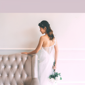 77LLW04 LL Gracia Sweet Heart Floral motif trumpet with detachable one shoulder 1 Crepe Wedding Dress Rental Kuala Lumpur, ROM wedding gown Kuala Lumpur, 