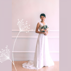 77LLW05 LL LTinn Strap A line French corded lace Slit 2 Sexy Wedding Gown Malaysia, Romantic wedding dress Malaysia, Garden wedding reception Malaysia, 