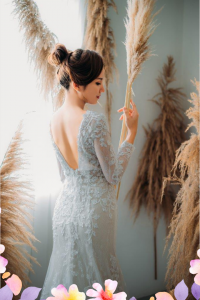 710LLW03 LL Melyssa illusion long sleeves boat neck wedding dress Alencon lace A line 3 Long Sleeves Wedding Dress Rental Malaysia, Pengantin Muslimah Malaysia, Muslim Bride Malaysia, Church wedding dress long Sleeves Malaysia, 