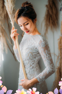 710LLW03 LL Melyssa illusion long sleeves boat neck wedding dress Alencon lace A line 4 Malay Wedding Dress Design Kuala Lumpur, Long Sleeves Wedding Dress Rental Malaysia, Bridal Dress Rental Malay Kuala Lumpur Rental, Petite Pengantin Gaun Sewa Malaysia