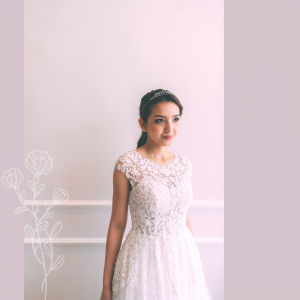 801LLW01 Amyra Illusion neckline guipure lace A line 1 Sexy Wedding Gown Malaysia, Romantic wedding dress Malaysia, Garden wedding reception Malaysia, 