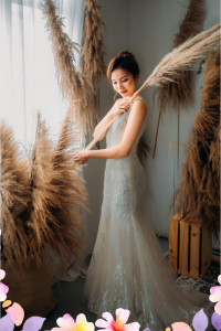 808LLW02 Sammie Deep V Spanish Guipure Deep V back trumpet 2 Full lace wedding dress malaysia, Malay Wedding Dress Design Kuala Lumpur, 