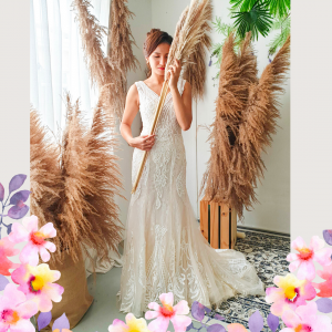 808LLW02 Sammie Deep V Spanish Guipure Deep V back trumpet 13