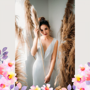 812BY02W04 Varyssa V neck Illusion back satin sheath 5 Crepe Wedding Dress Rental Kuala Lumpur, ROM wedding gown Kuala Lumpur, 