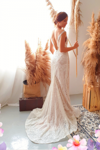 906BY04W02 Darina Deep V trumpet Baroque 15 Mermaid wedding dress,Baju Pengantin Designer Malaysia, Pengantin Muslimah Malaysia, Wedding Dress rental Kuala Lumpur, 