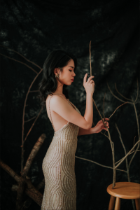 906LLE02 Thrisha Champagne Spaghetti Strap full beadings Trumpet 4 Mermaid wedding dress,Sexy Wedding Gown Malaysia, Romantic wedding dress Malaysia, Garden wedding reception Malaysia, ROM wedding gown Kuala Lumpur, 