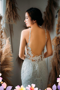 906LLW01 Chrisha Spaghetti Strap Baroque trumpet 1 Mermaid wedding dress,Church Bride Malaysia, Bridal Dress rental Petaling Jaya, Wedding Gown Designer Malaysia, 