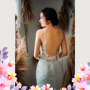 906LLW01 Chrisha Spaghetti Strap Baroque trumpet 1 Mermaid wedding dress,Church Bride Malaysia, Bridal Dress rental Petaling Jaya, Wedding Gown Designer Malaysia, 