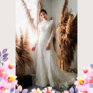 906LLW03 Fhrisha Long Sleeves Baroque A line 7 Malay Wedding Dress Design Kuala Lumpur, Long Sleeves Wedding Dress Rental Malaysia, Bridal Dress Rental Malay Kuala Lumpur Rental, Petite Pengantin Gaun Sewa Malaysia, 