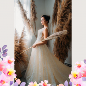 908XNW03 Yazmin Champagne V neck Strap A line 4 Princess Wedding Gown Malaysia, Bridal Dress Rental Malay Kuala Lumpur Rental, 