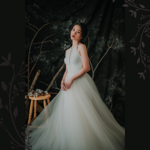 910BY05W01 Carrie Halter Neck Crepe trumpet  V neck 1 Sexy Wedding Gown Malaysia, Romantic wedding dress Malaysia, Garden wedding reception Malaysia, 