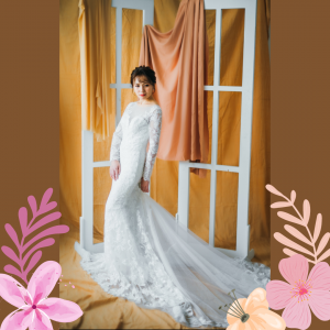 211BY10W02 Annabelle Long Sleeves Trumpet Floral lace p Mermaid wedding dress,Church Bride Malaysia, Bridal Dress rental Petaling Jaya, Wedding Gown Designer Malaysia, 