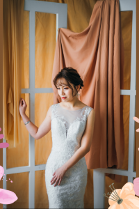 211BY10W02 Annabelle Long Sleeves Trumpet Floral lace a French Chantilly Lace bridal dress custom make malaysia, Full lace wedding dress malaysia, Simple wedding dress malaysia, ROM wedding gown Kuala Lumpur, 