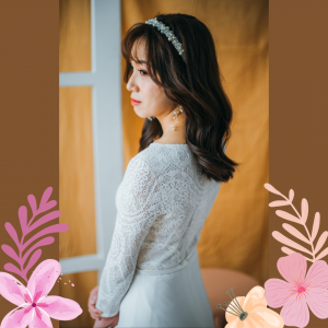 211BY10W03 Isabelle LS Sheath Crepe Scallop top b French Chantilly Lace bridal dress custom make malaysia, Full lace wedding dress malaysia, Simple wedding dress malaysia, ROM wedding gown Kuala Lumpur, 