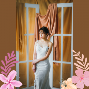 77LLW04 LL Gracia Sweet Heart Floral motif trumpet with detachable one shoulder g ROM wedding dress rental Malaysia, Simple wedding dress malaysia, ROM wedding gown Kuala Lumpur, Garden wedding reception Malaysia, 