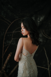 910LLW03 Vinona Champagne strap V mermaid tulle overlay 9 Mermaid wedding dress,Full lace wedding dress malaysia, Petite Wedding Gown rental Kuala Lumpur, Church Wedding Malaysia, 