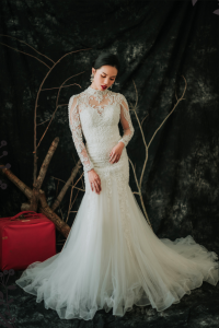 910LLW07 Darla LS baroque trumpet 1 Mermaid wedding dress,Sexy Wedding Gown Malaysia, Romantic wedding dress Malaysia, Garden wedding reception Malaysia, ROM wedding gown Kuala Lumpur, 