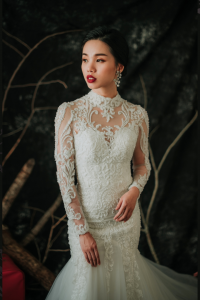 910LLW07 Darla LS baroque trumpet 4 Mermaid wedding dress,Church Bride Malaysia, Bridal Dress rental Petaling Jaya, Wedding Gown Designer Malaysia, 