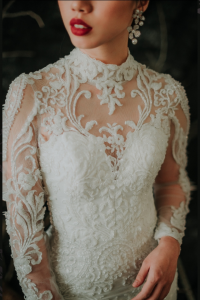 910LLW07 Darla LS baroque trumpet 3 Mermaid wedding dress,Full lace wedding dress malaysia, Petite Wedding Gown rental Kuala Lumpur, Church Wedding Malaysia, 