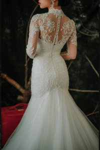 910LLW07 Darla LS baroque trumpet 5 Mermaid wedding dress,Baju Pengantin Designer Malaysia, Pengantin Muslimah Malaysia, Wedding Dress rental Kuala Lumpur, 