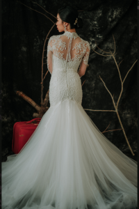 910LLW07 Darla LS baroque trumpet 7 Long Sleeves Wedding Dress Rental Malaysia, Pengantin Muslimah Malaysia, Muslim Bride Malaysia, Church wedding dress long Sleeves Malaysia, 