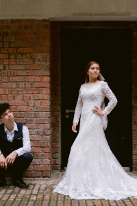Pre-wedding photoshoot of Eleena Harris  Wedding Gown: @suci_thatwhitedress  Photo: @qahharphotography Busana Pengantin Petaling Jaya Kuala Lumpur